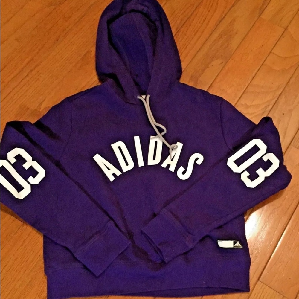 Adidas Purple Crop Top Sweatshirt